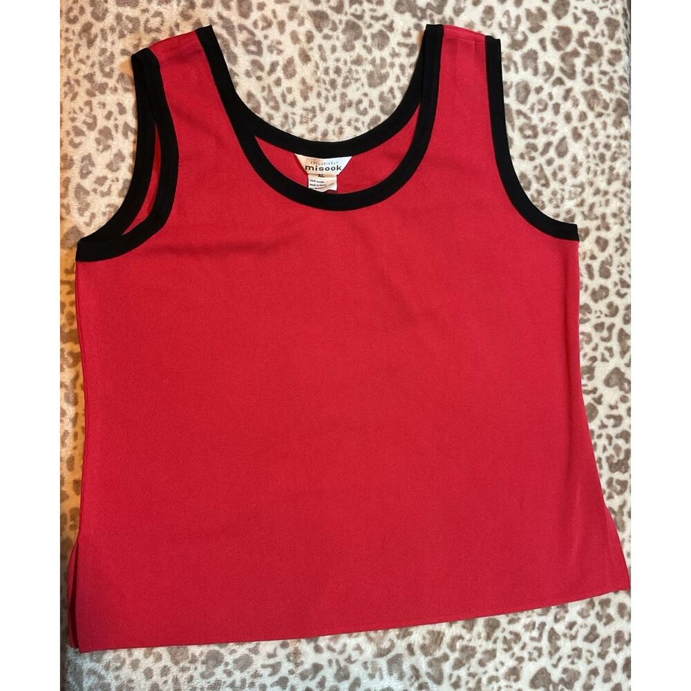 Miss Look Acrylic, Tank Top Size, Extra Large, Red And Black - Picture 1 of 3